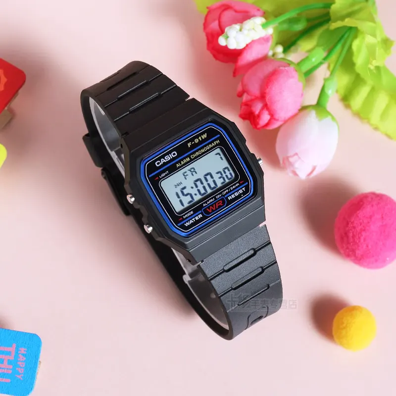 Casio Classic Retro Digital Dial Resin Watch- F-91W-1